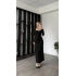 Siyah Luis Kare Yaka Basic Uzun Elbise