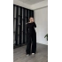 Siyah Lumi Asimetirk Kayık Yaka Modal Takım