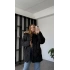 Siyah Maria Kürk Yakalı Şişme Mont