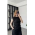 Siyah Reina Vatkalı Asimetrik Bluz