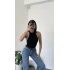 Siyah Sophia Sırt Dekolteli Bluz