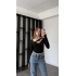 Siyah Tyene Yaka Detaylı Bluz