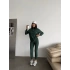 Yeşil Fermuar Yakalı Sweat & Tayt Spor Marka Takım