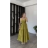 Yeşil Greta Çapraz Sırt Askılı Elbise