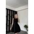 Lacivert Dina Pileli Elbise