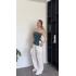 Yeşil Yandan Yırtmaçlı Straplez Bluz