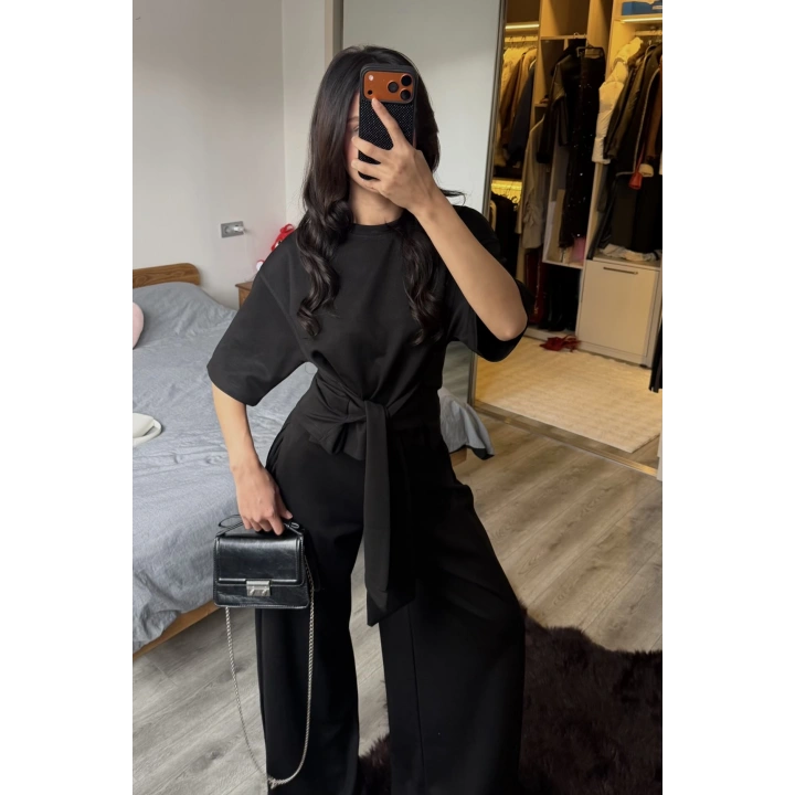 Rachel Siyah Bel Kuşaklı Modal Takım