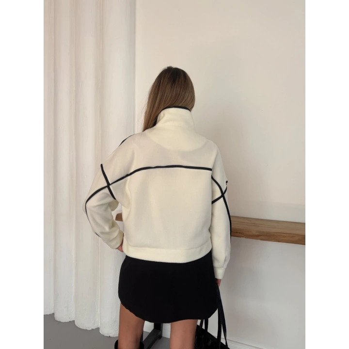 Biyeli Yumoş Premium Hırka Ekru