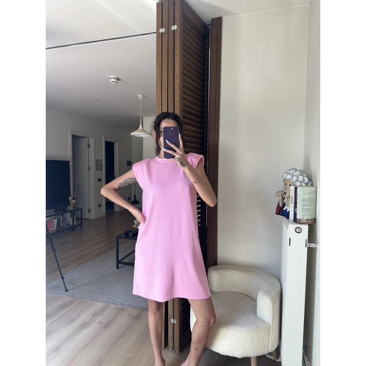 Daisy Vatkalı Elbise Pembe