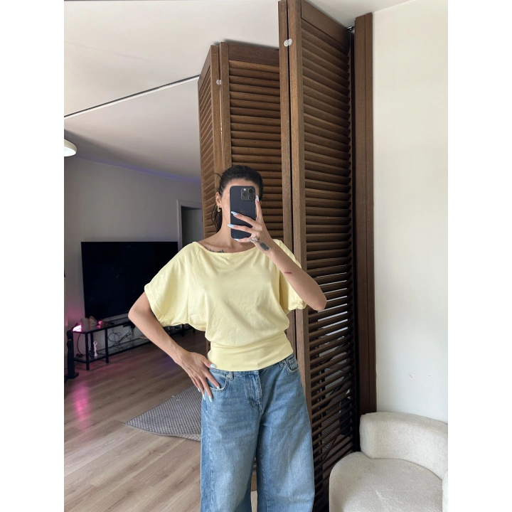 Mila Düşük Omuz Bluz Sarı