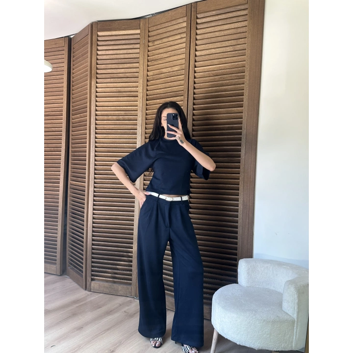 Oversize Bluz & Palazzo Pantolon Takım