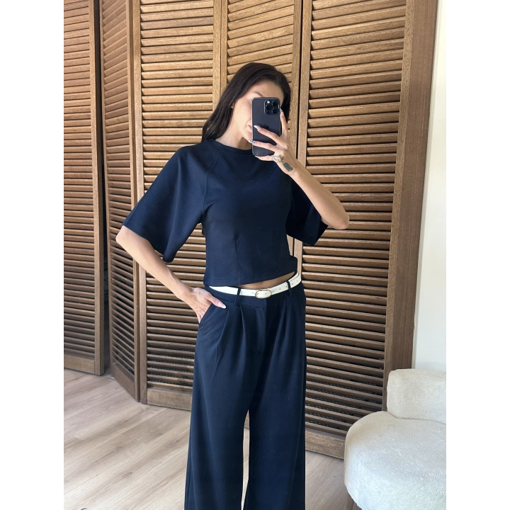 Oversize Bluz & Palazzo Pantolon Takım