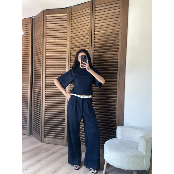 Oversize Bluz & Palazzo Pantolon Takım