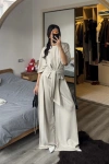 Rachel Taş Rengi Bel Kuşaklı Modal Takım