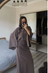 Kahve Massi Muadil Bağcıklı Elbise