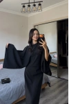 Siyah Massi Muadil Bağcıklı Elbise