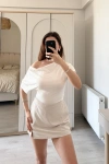 Miela Beyaz Yaka Detaylı 2 Kullanımlı Bluz