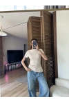 Asimetrik Kesim Tek Omuz Bluz Krem