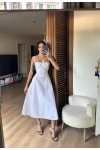 Bianca Korse Elbise Beyaz