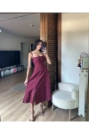Bianca Korse Elbise Bordo