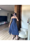 Bianca Korse Elbise Lacivert