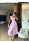 Bianca Korse Elbise Pembe