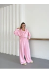 Croplu Salaş Üçlü Takım Pembe