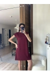 Daisy Vatkalı Elbise Bordo