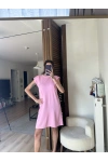 Daisy Vatkalı Elbise Pembe