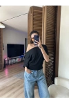 Mila Düşük Omuz Bluz Siyah