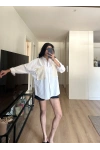 Nakış Detaylı Poplin Gömlek Beyaz