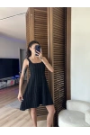 Sera Dokulu Elbise Siyah