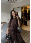 Rachel Kahverengi Bel Kuşaklı Modal Takım
