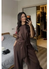 Rachel Kahverengi Bel Kuşaklı Modal Takım