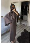 Kahve Massi Muadil Bağcıklı Elbise