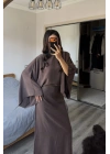 Kahve Massi Muadil Bağcıklı Elbise