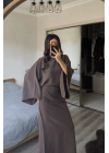 Kahve Massi Muadil Bağcıklı Elbise