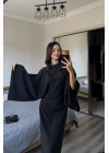 Siyah Massi Muadil Bağcıklı Elbise