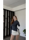 Antrasit Arlin Bağcık Yanlı Bluz