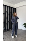 Antrasit Enny Çizgili Eşofman Takımı