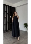 Antrasit Peja Dökümlü Modal Elbise