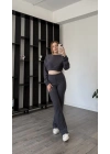 Antrasit Scarlet Fitilli Pantolon Bluz 2’li Takım