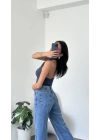 Antrasit Sophia Sırt Dekolteli Bluz
