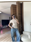 Asimetrik Kesim Tek Omuz Bluz Krem