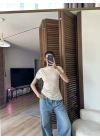 Asimetrik Kesim Tek Omuz Bluz Krem