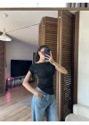 Asimetrik Kesim Tek Omuz Bluz Siyah