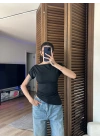 Asimetrik Kesim Tek Omuz Bluz Siyah