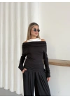 Atlet Detay Modal Bluz-Pantolon Takım