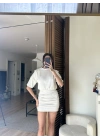 Avena Drape Detaylı Elbise Krem