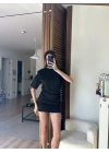Avena Drape Detaylı Elbise Siyah